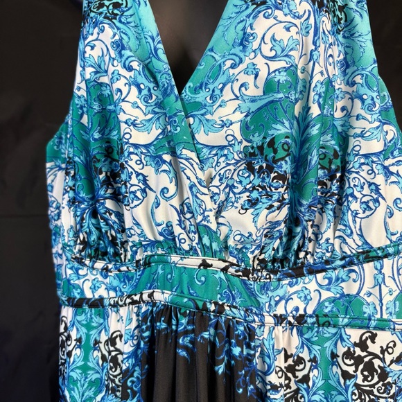 NEW DIRECCIÓN Blue and Teal Maxi Dress 3XL - Picture 10 of 13